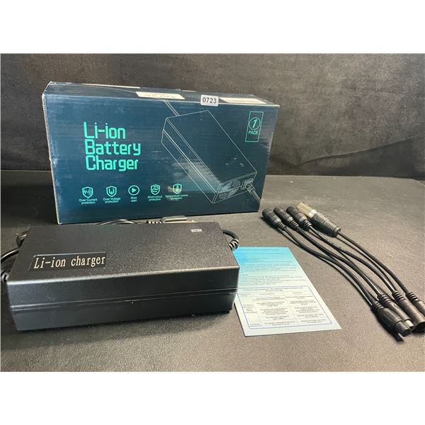 42V 2A Li-Ion Battery Charger with Assorted Plugs/Connectors - For E-Bikes/Scooters/etc. New!