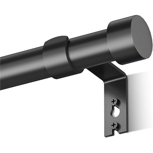 Adjustable Curtain Rod For Windows (16 -144 ) 1-Inch Diameter (Black) - New