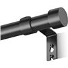 Image 1 : Adjustable Curtain Rod For Windows (16"-144") 1-Inch Diameter (Black) - New