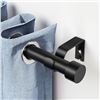 Image 2 : Adjustable Curtain Rod For Windows (16"-144") 1-Inch Diameter (Black) - New