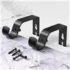 Image 4 : Adjustable Curtain Rod For Windows (16"-144") 1-Inch Diameter (Black) - New