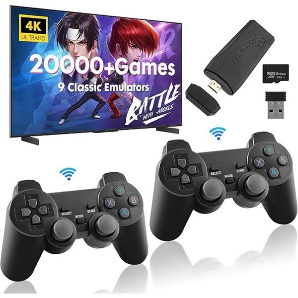 Retro Plug & Play Gaming Stick with 20,000+ Built-In Classic Retro Games & 9 Emulators - New