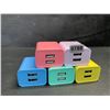 Image 2 : 10PC Colorful Dual-USB Charging Blocks/Wall Block Chargers - New