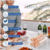 Image 8 : 2-Layer Egg Holder for Fridge; Automatic Rolling Egg Organizer/Tray - Stackable/Clear Design - New