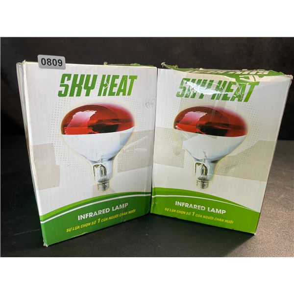 2-Pack 272W Infrared Heat Bulbs (Red) Glass Heat Bulbs; E26 Base - New