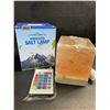 Image 2 : Himalayan Rock Salt Lamp/Light with Multi-Colors/Remote Control, Wood Base - New!