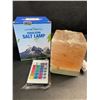 Image 2 : Himalayan Rock Salt Lamp/Light with Multi-Colors/Remote Control, Wood Base - New!