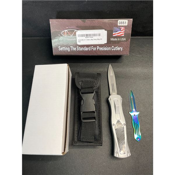Microtech Scarab Tactical OTF/Automatic Pop-Out Hunting Knife (Silver/Carbon Design) BRAND NEW!