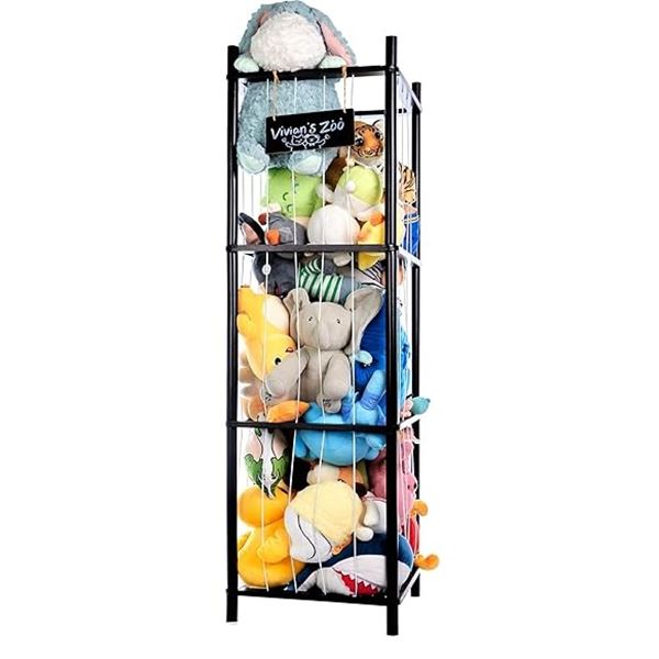 Large Wooden Stuffed Animal Storage Organizer/"Zoo" (Black) 54" x 15" x 15" - NEW (Assembly Req'd)
