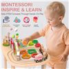 Image 6 : Large Wooden Farm Activity Table/Montessori Learning Toy Table w/ Maze, Shape Sorter, & Animal Train