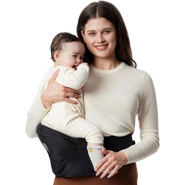 Momcozy Ergonomic Hip Seat Baby Carrier (for 0-36months) Black (Size M) - Brand New!