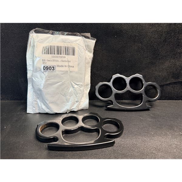 2-Pack Solid Aluminum Self-Defence Rings - New