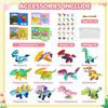 Image 2 : 24-Pack Dinosaur-Themed Lego-Style Toy Building Sets with Valentines Cards - New