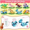 Image 6 : 24-Pack Dinosaur-Themed Lego-Style Toy Building Sets with Valentines Cards - New