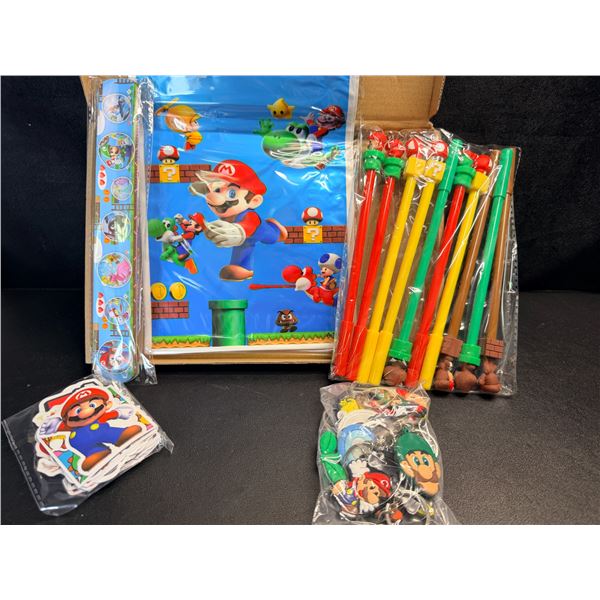 94PCS Super Mario Party Favor Set - Mario-Themed Gifts (Pencils, Keychains, Stickers, Bracelets)