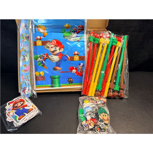 94PCS Super Mario Party Favor Set - Mario-Themed Gifts (Pencils, Keychains, Stickers, Bracelets)