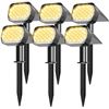Image 1 : 6-Pack LED Solar Landscape Spotlights for Outdoors - Waterproof, Solar-Powered, Auto On/Off - New