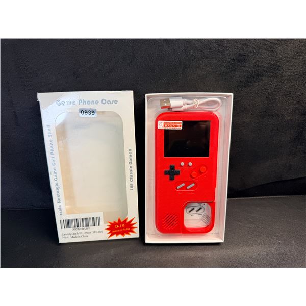 Retro Game Phone Case for iPhone 13 Pro Max) Play 168 Classic Retro Games On-The-Go! (Red) - New
