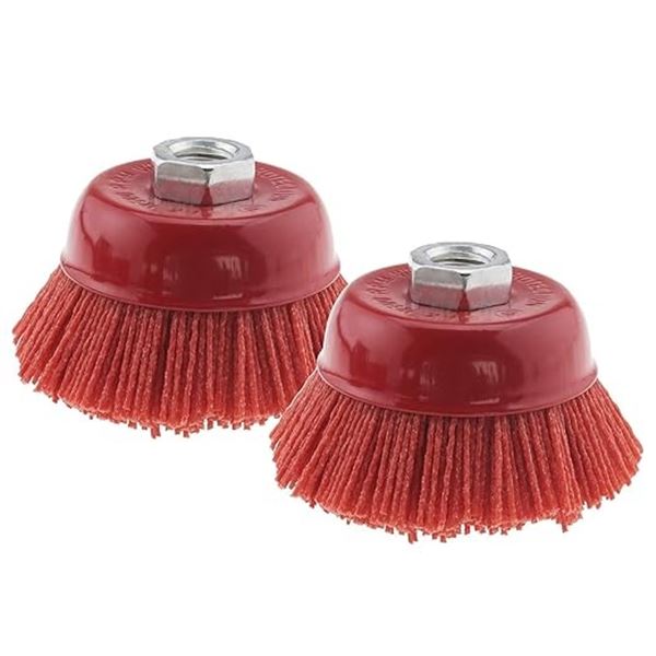2-Pack of 3" Abrasive Wire Cup Brushes for Angle Grinders; Polishes Metal/Removes Rust/Strips Paint