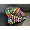 Image 5 : 100PCS Dual-Tip Artist Markers Set - Multi-Color Alcohol Markers for Drawing/Sketching - NEW