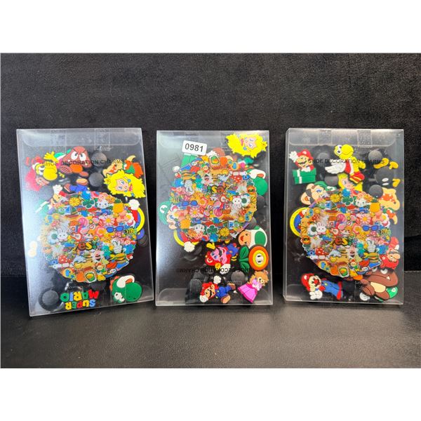 3 Packs of Super Mario Characters Croc Shoe Charms/Jibbitz Croc Charms - Brand New