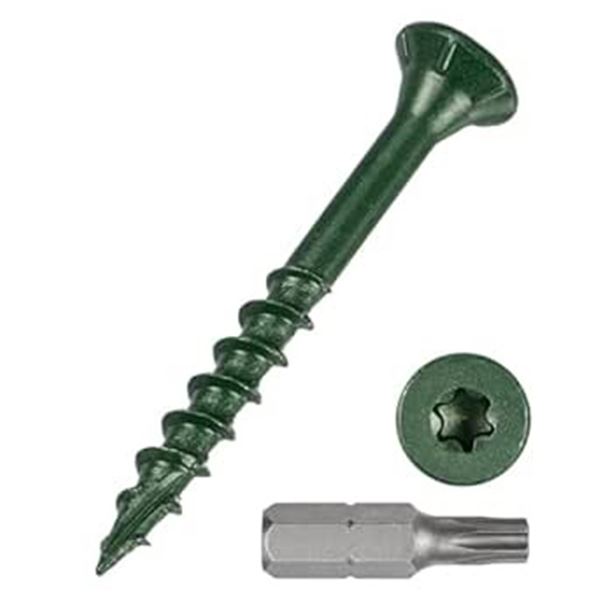 150-Pack of #8 1-5/8" Wood/Deck Screws with t25 Torx Star Drive Bit - New!
