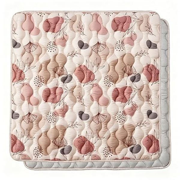 Bunnikins & Clover 50" x 50" Thick Soft Play Mat for Babies; Foldable & Non-Slip Baby Crawl Mat; New