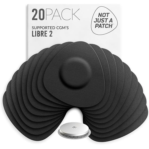 20-Pack Box of "Not Just a Patch" Freestyle Libre 2 Sensor Covers; Water-Resistant/Durable - New
