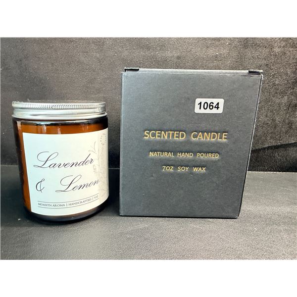 Lavender Lemon Scented Candle (7oz) Soy Wax, Natural Hand Poured - New