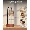 Image 4 : Electric Candle Warmer Lamp w/ Glass Shade & Walnut Wood Base, 2x Bulbs Included, Adjustable Height