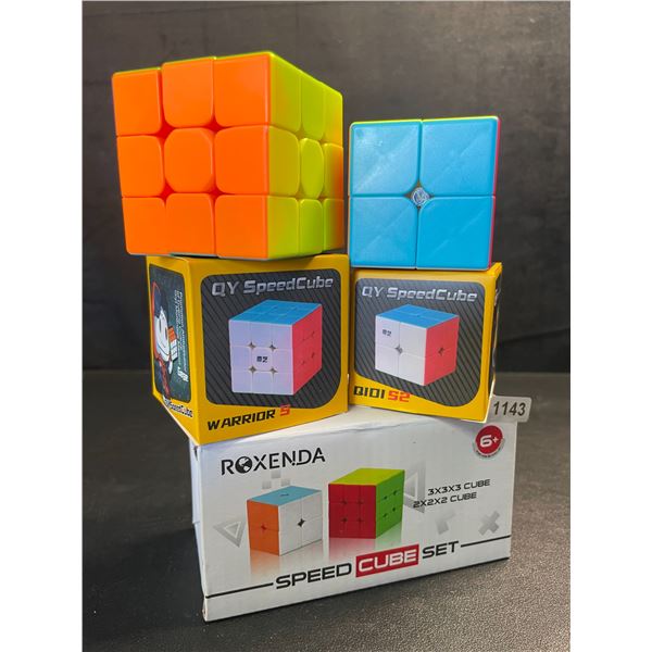 2-Pack Roxenda Speed Cube Set - Rubix Speed Puzzle Cubes (Includes 3x3 & 2x2 Cubes) - New!