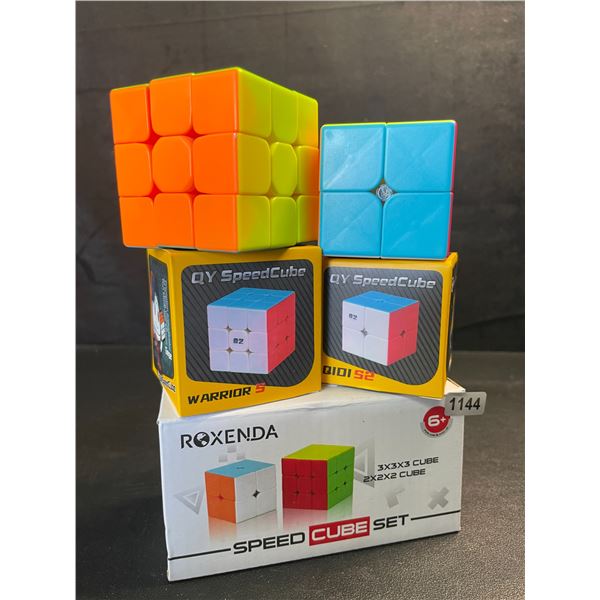 2-Pack Roxenda Speed Cube Set - Rubix Speed Puzzle Cubes (Includes 3x3 & 2x2 Cubes) - New!
