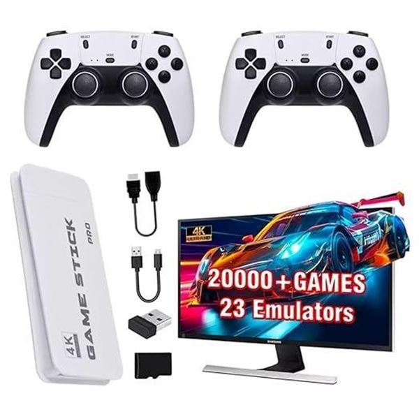 M15 Plus Retro Wireless 4K Plug & Play Gaming Stick with 20,000+ Built-In Games/23 Emulators - New