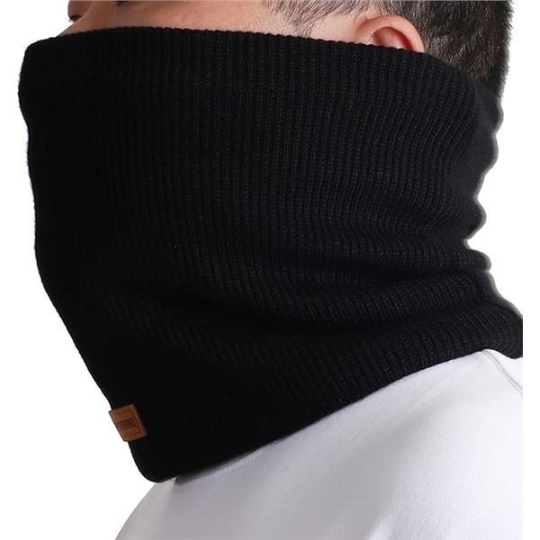 Lot of 7 Thick Neck Warmers/Windproof Neck Gaiters for Outdoors (Black) - New