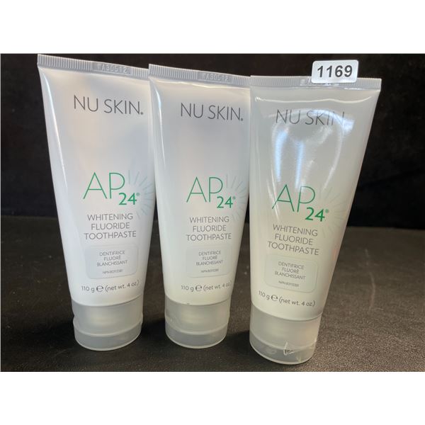 Lot of 3 NU SKIN AP24 Whitening Fluoride Toothpaste (110g) - New