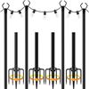 Image 1 : 4-Pack 10FT String Light Poles; Metal Light Poles for Outdoor String Lights - New!