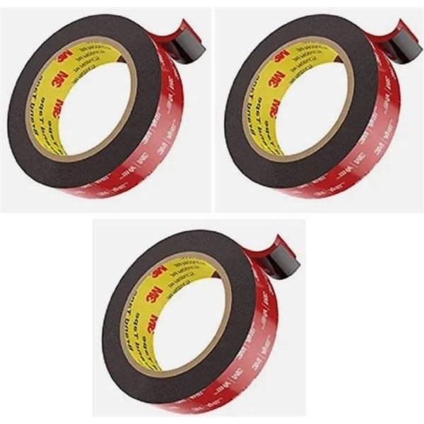 3 Rolls of 3M Double-Sided Mounting Tape (23FT Per Roll) Strong Adhesive Mounting Tape - New