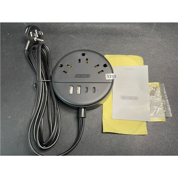 Ntonpower Power Bar/Surge Protector with 3 Outlets & 4x USB Ports - New