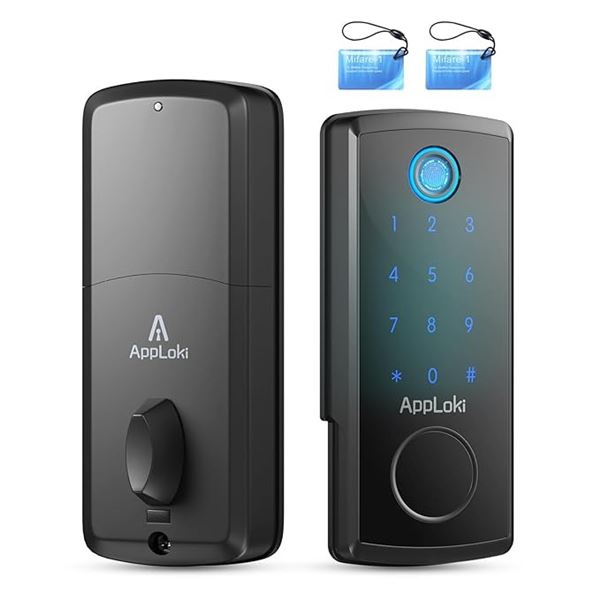 AppLoki Fingerprint Smart Lock/Smart Bluetooth Door Lock; 5-Ways to Open! - Open Box/Complete
