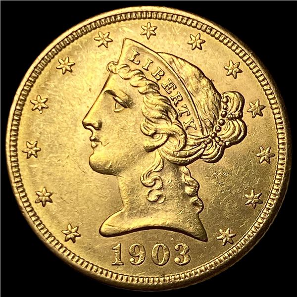 1903 Gold $5 Liberty Head Half Eagle  UNCIRCULATED
