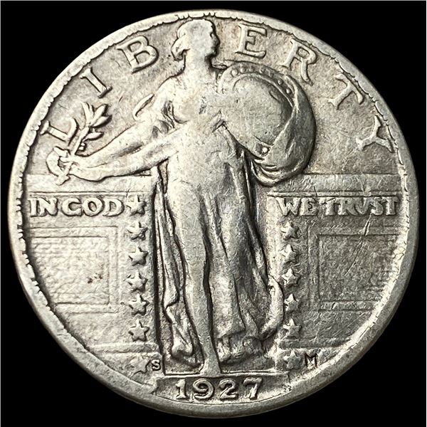 1927-S Silver Standing Liberty Quarter  CLOSELY UNCIRCULATED