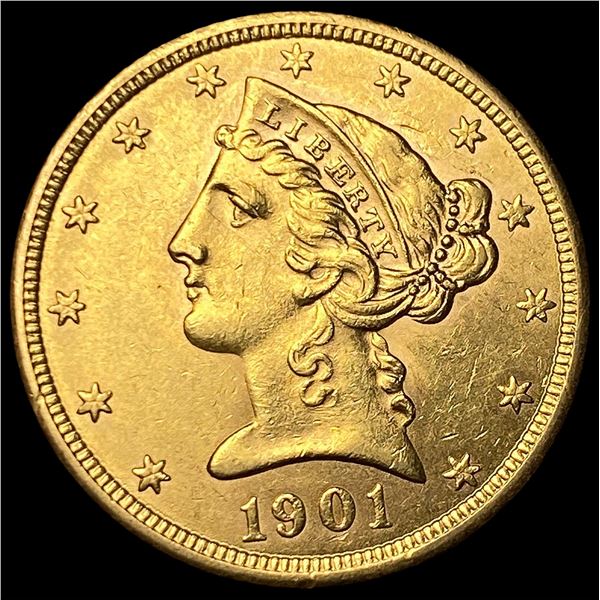 1901-S Gold $5 Liberty Head Half Eagle  UNCIRCULATED