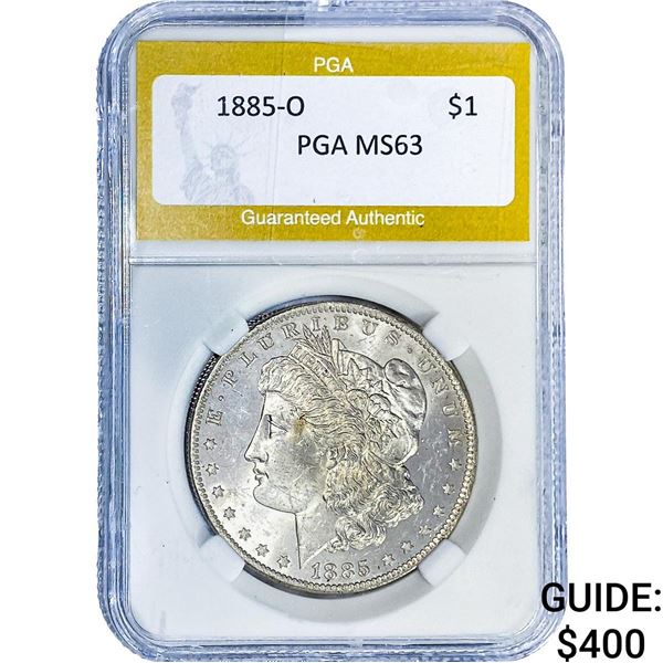 1885-O Morgan Silver Dollar PGA MS63
