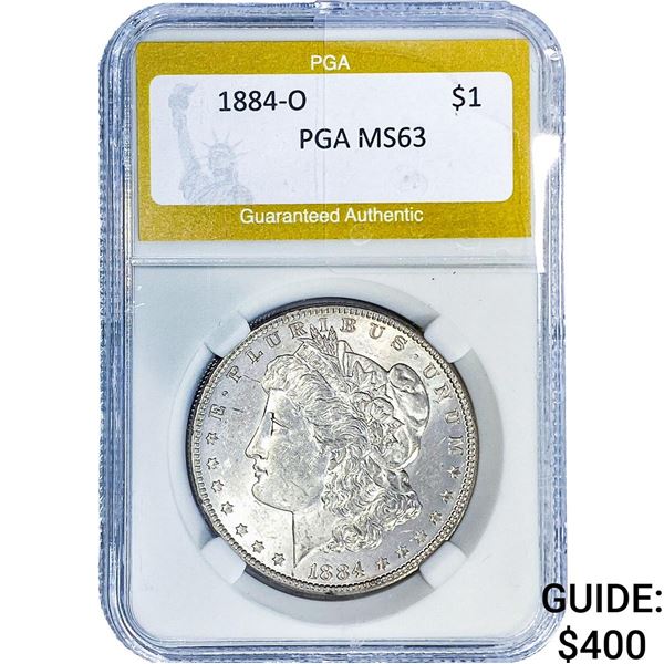 1884-O Morgan Silver Dollar PGA MS63