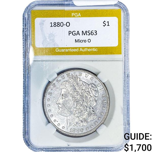 1880-O Morgan Silver Dollar PGA MS63