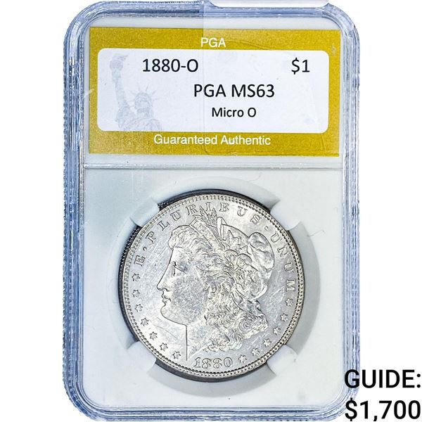 1880-O Morgan Silver Dollar PGA MS63