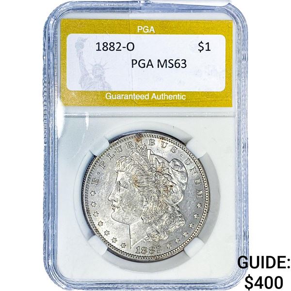 1882-O Morgan Silver Dollar PGA MS63