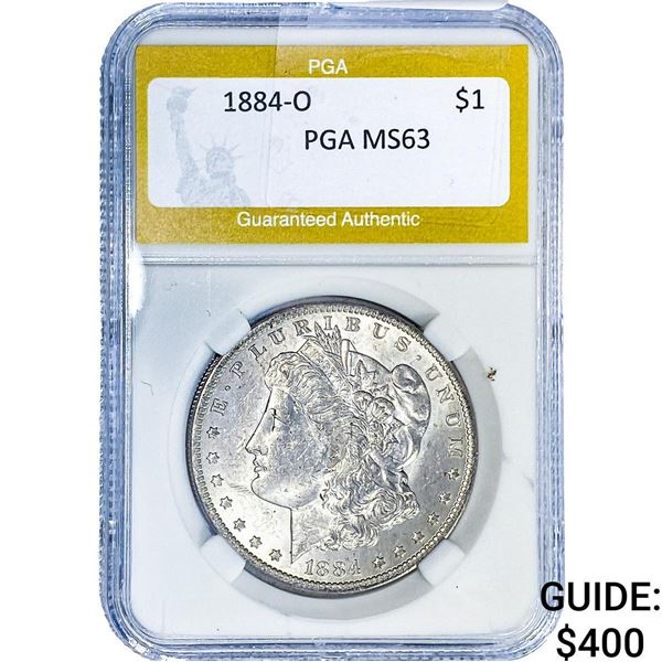 1884-O Morgan Silver Dollar PGA MS63