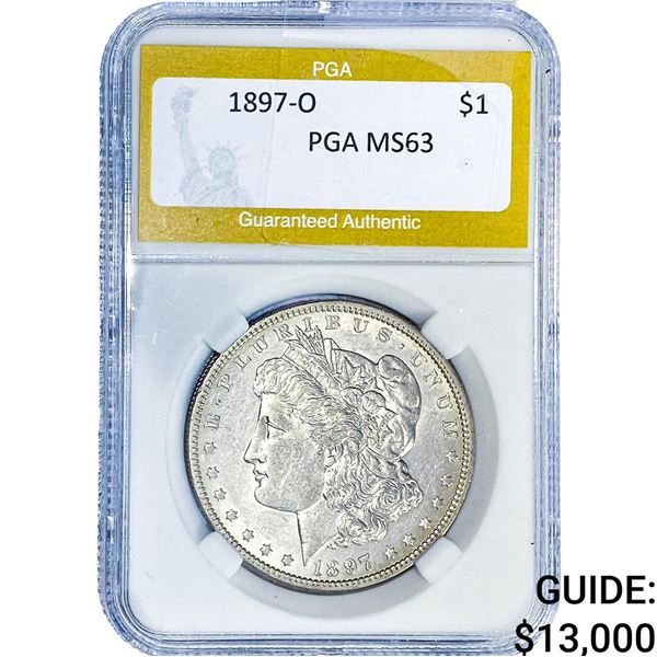 1897-O Morgan Silver Dollar PGA MS63