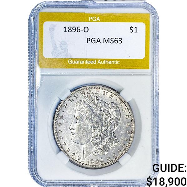 1896-O Morgan Silver Dollar PGA MS63